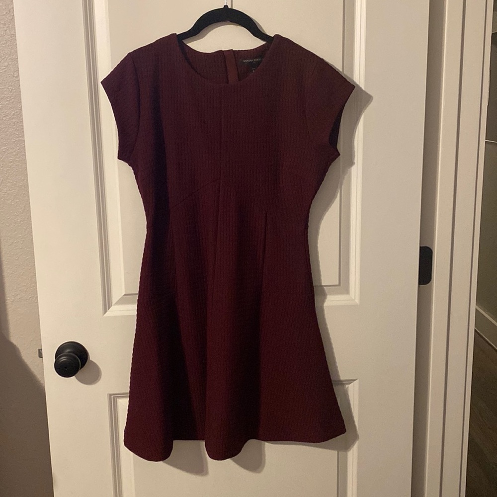 maroon A-Line dress